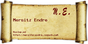 Mersitz Endre névjegykártya