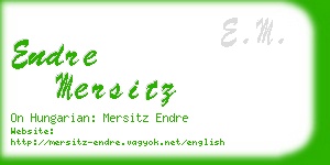 endre mersitz business card